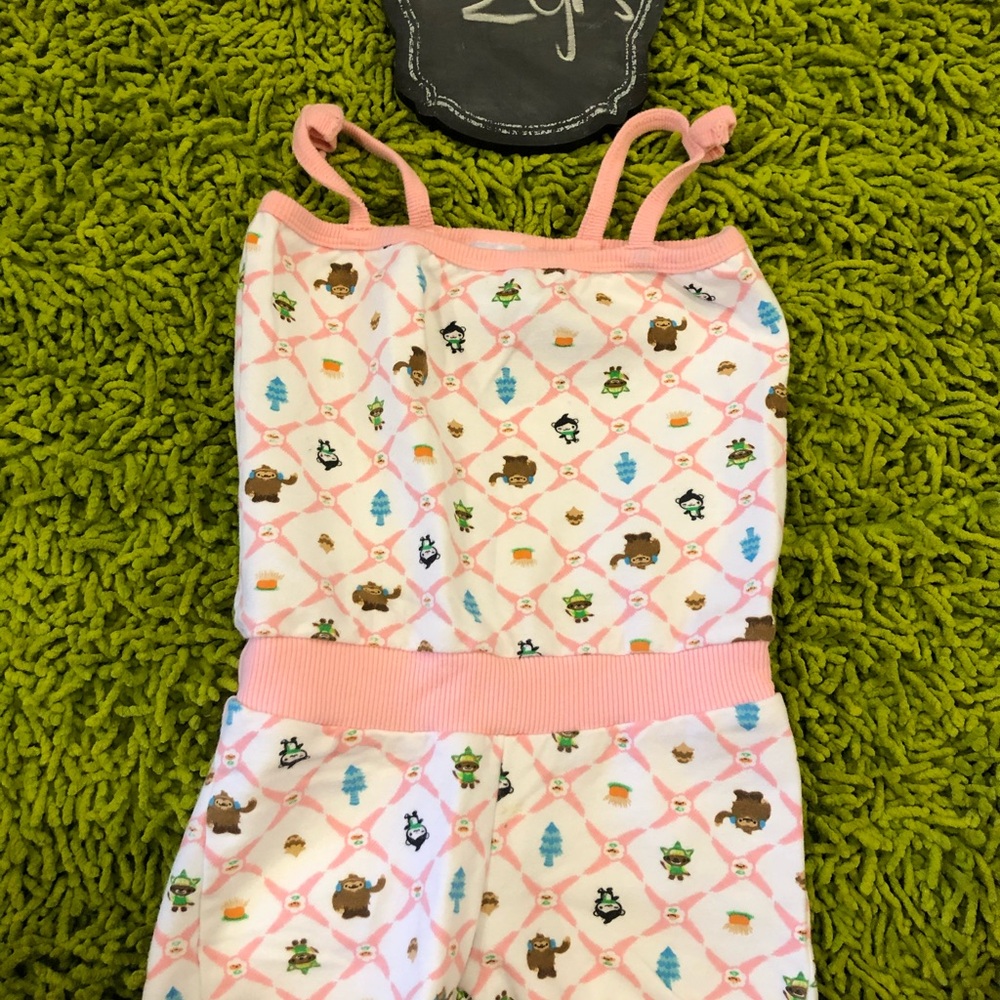 Pink Patterned Kids One Piece